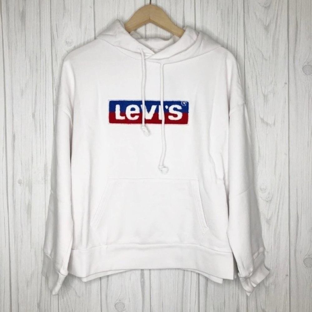 LEVI’S Spell Out Graphic White Oversized Hoodie 